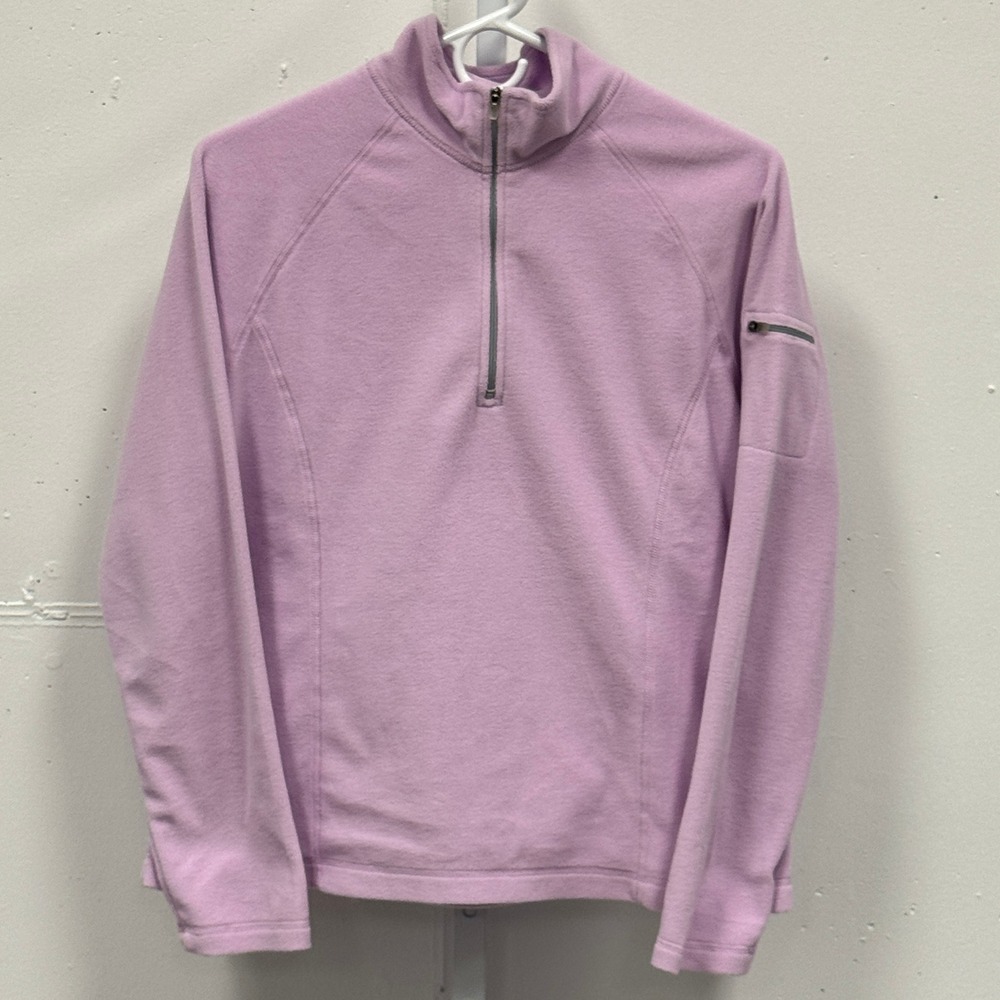 L.L. Bean Women's Fleece Pullover Quarter Zip Lavender Purple Jacket Baselayer M